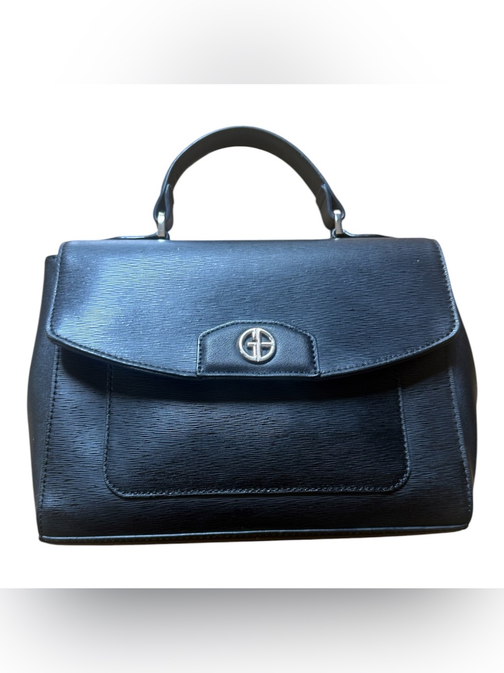 Gianni Bernini Black Structured Top-Handle Women's hand bag